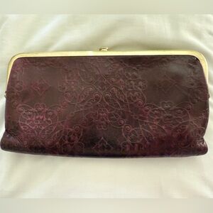 Hobo Lauren Wallet-Embossed Leather-Burgundy